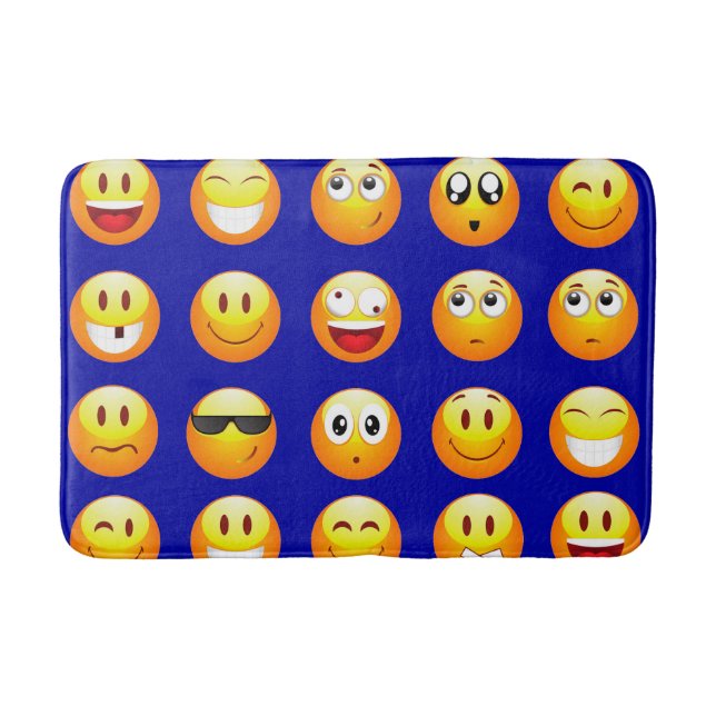 dunkelblaue Emojis Badewanne Bademantel Badematte (Vorderseite)