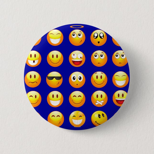 dunkelblaue Emojis Button (Vorderseite)