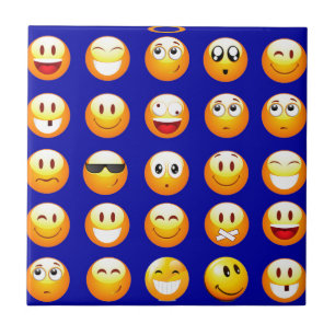 dunkelblaue Emojis Fliese