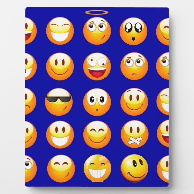 dunkelblaue Emojis Fotoplatte (Vorderseite)
