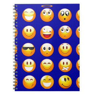 dunkelblaue Emojis Notizblock