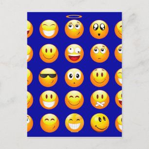 dunkelblaue Emojis Postkarte