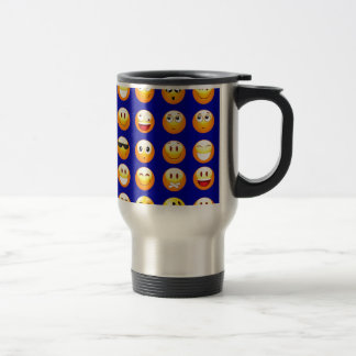 dunkelblaue Emojis Reisebecher