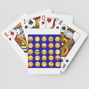 dunkelblaue Emojis Spielkarten