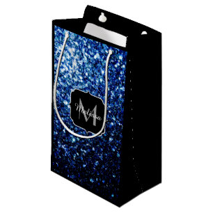 Dunkelblaue, glänzende Imitate Glitzer funkeln Mon Kleine Geschenktüte