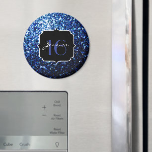 Dunkelblaue, glänzende Imitate Glitzer funkeln Swe Magnet