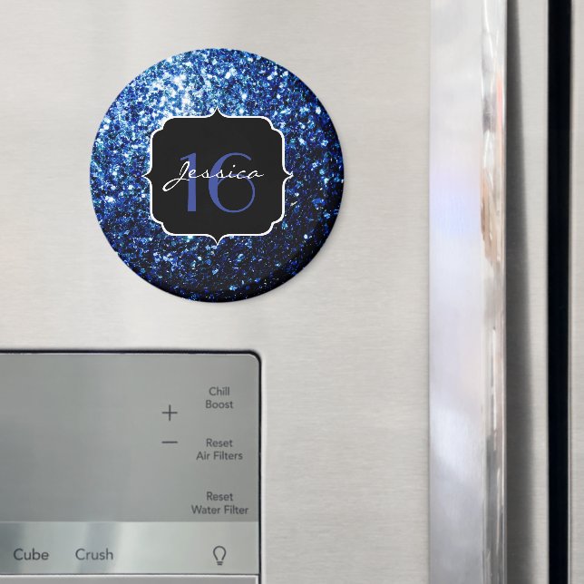Dunkelblaue, glänzende Imitate Glitzer funkeln Swe Magnet (In Situ (Kühlschrank))