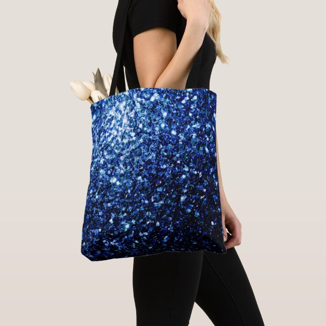 Dunkelblaue, glänzende Imitate Glitzer Glitzern (Von Nahem)