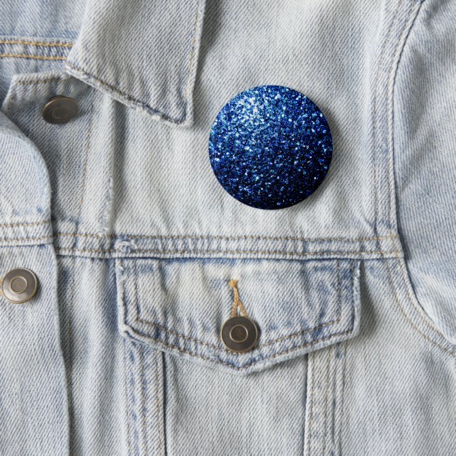 Dunkelblaue, glänzende Imitate Glitzer Glitzern Button (Beispiel)