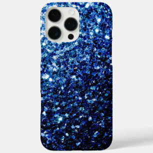 Dunkelblaue, glänzende Imitate Glitzer Glitzern iPhone 16 Pro Max Hülle