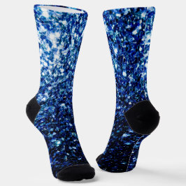 Dunkelblaue, glänzende Imitate Glitzer Glitzern Socken