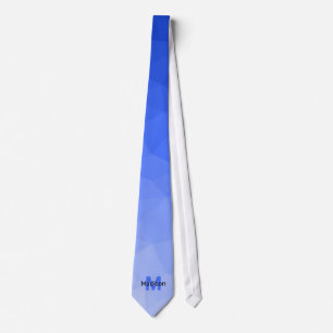 Dunkelblaue Gradientengeometrie Monogramm Krawatte