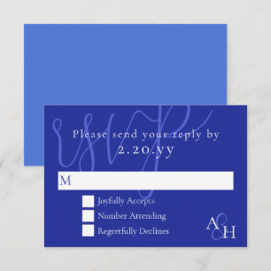 Dunkelblaue Hochzeits-RSVP-Karte RSVP Karte