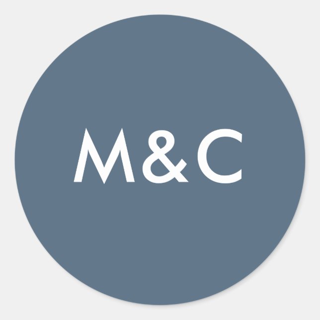 Dunkelblaue Hochzeitsticker Runder Aufkleber (Vorderseite)