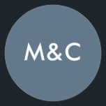 Dunkelblaue Hochzeitsticker Runder Aufkleber<br><div class="desc">Dunkelblaue Aquarellaufkleber mit einem Hauch von Eleganz...  Personalisieren Sie Ihre Initialen für Umschlag Aufkleber oder Favoriten. Auch passende Designs sind verfügbar. Mit unserer Aquarellwaldkollektion geht es gut.</div>