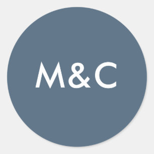 Dunkelblaue Hochzeitsticker Runder Aufkleber