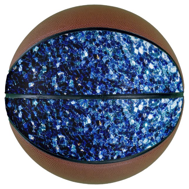 Dunkelblaue Imitate Glitzer Glitzern Basketball (Vorderseite)