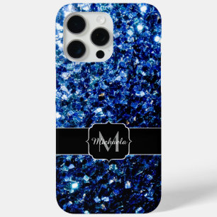 Dunkelblaue Imitate Glitzer Glitzern Monogram Case-Mate iPhone Hülle