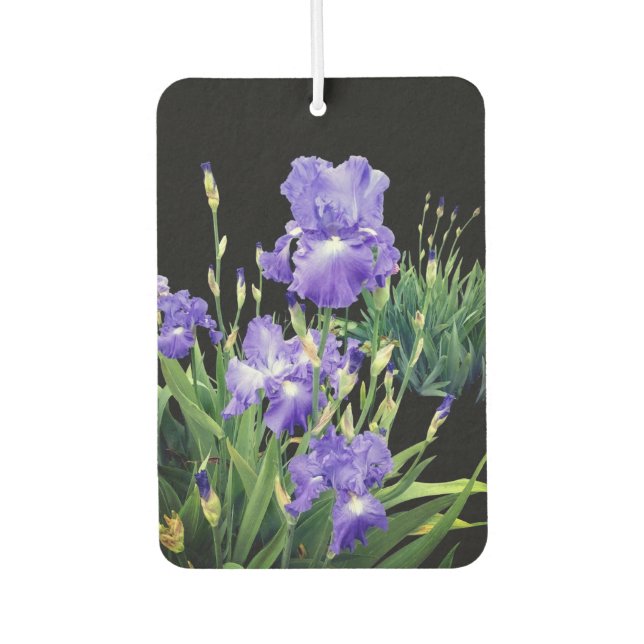 Dunkelblaue Irisblüten Autolufterfrischer (Vorderseite)