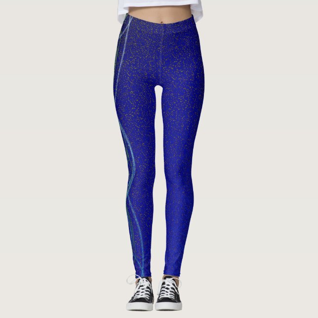 Dunkelblaue Lichter Leggings (Vorderseite)