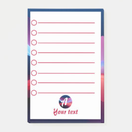 Dunkelblaue lila abstrakte Anfangsnotizen Post-it Klebezettel