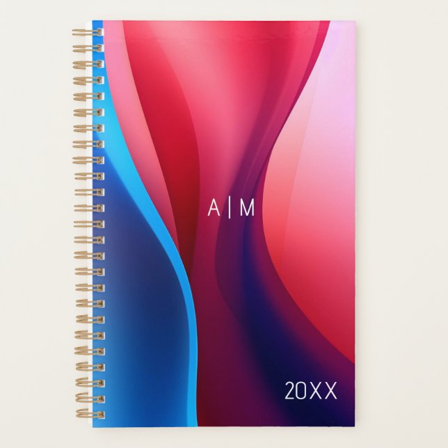 Dunkelblaue lila abstrakte Schule Planer (Vorderseite)