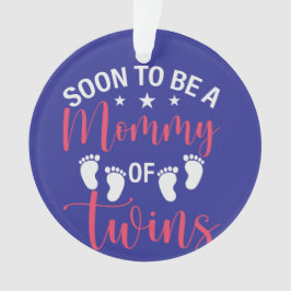 Dunkelblaue Mama, um von Zwillingen zu sein Ornament
