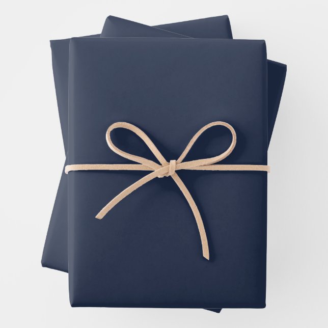 Dunkelblaue Papierbögen in Mitternachtsblau Geschenkpapier Set (Beispiel)