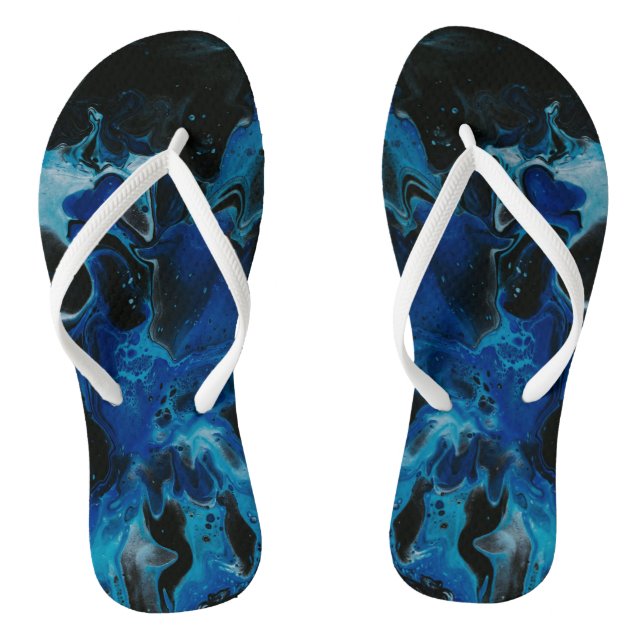 Dunkelblaue psychedelische Flüssigkeit Flip Flops (Fußbett)