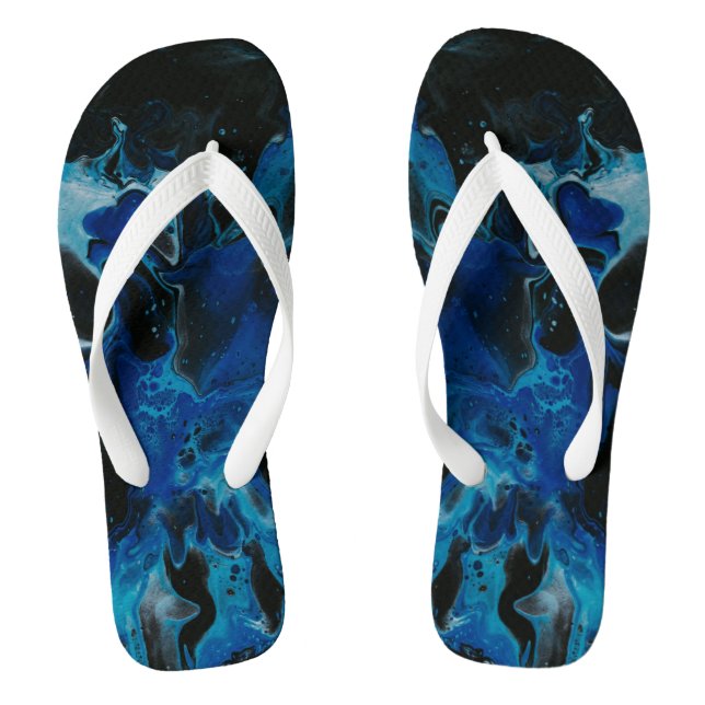 Dunkelblaue psychedelische Flüssigkeit Flip Flops (Fußbett)