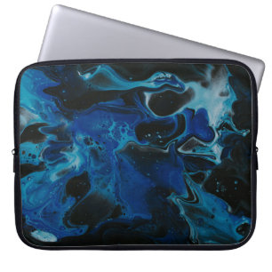 Dunkelblaue psychedelische Flüssigkeit Laptopschutzhülle