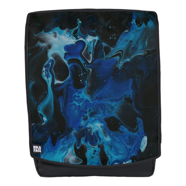 Dunkelblaue psychedelische Flüssigkeit Rucksack (Vorderseite)