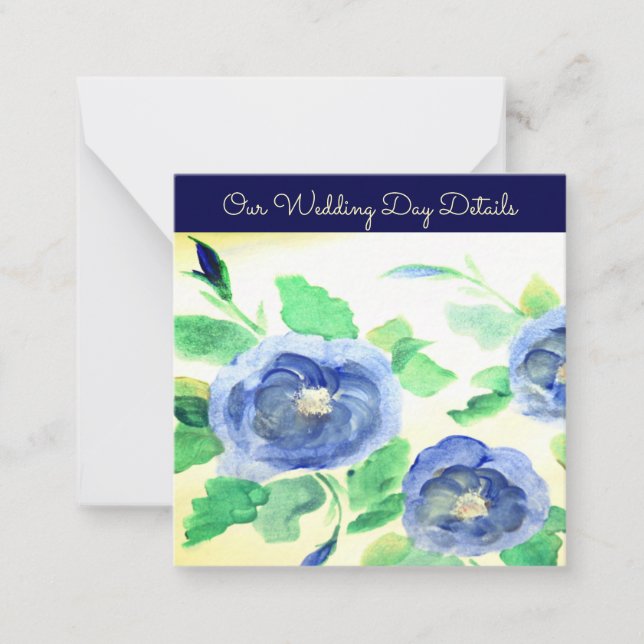 Dunkelblaue Rose Mitteilungskarte (Vorderseite)