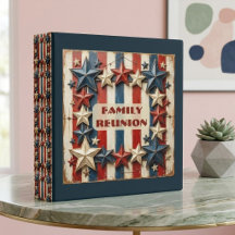 Dunkelblaue rote Sterne und Streifen Vintage-Famil