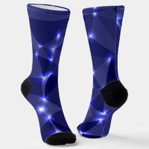 Dunkelblaue Socken mit geometrischem Muster und sc