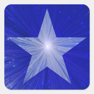 Dunkelblaue Sterne-Aufkleber Quadratischer Aufkleber