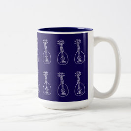 Dunkelblaue Ukulele-Tasse Zweifarbige Tasse