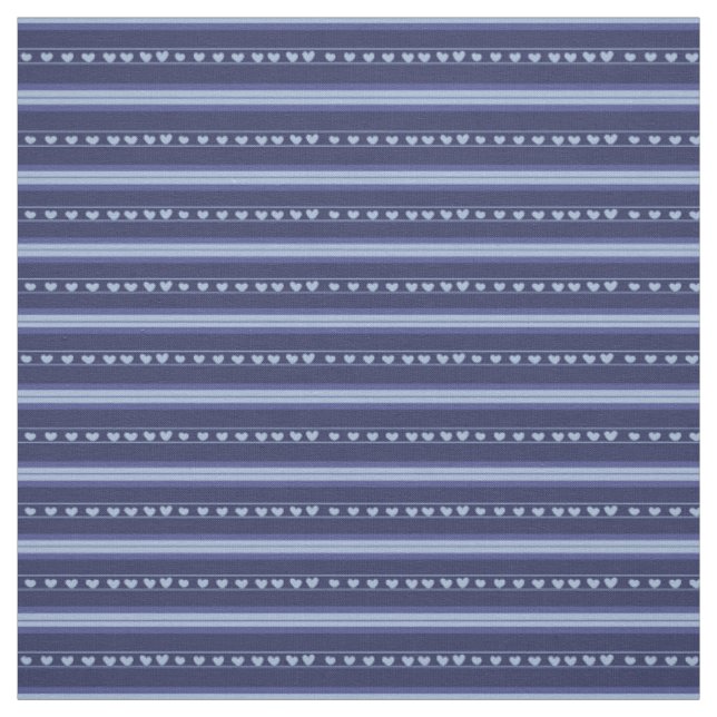 Dunkelblaue und hellblaue Herzen in Streifen Stoff (Muster)