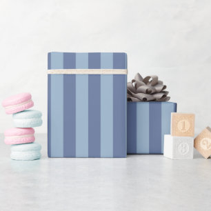 Dunkelblaue und hellblaue Streifen Geschenkpapier