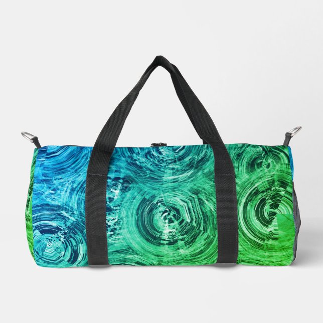 Dunkelblaue und hübsche wirbelnde Batik Duffle Bag (Vorderseite)