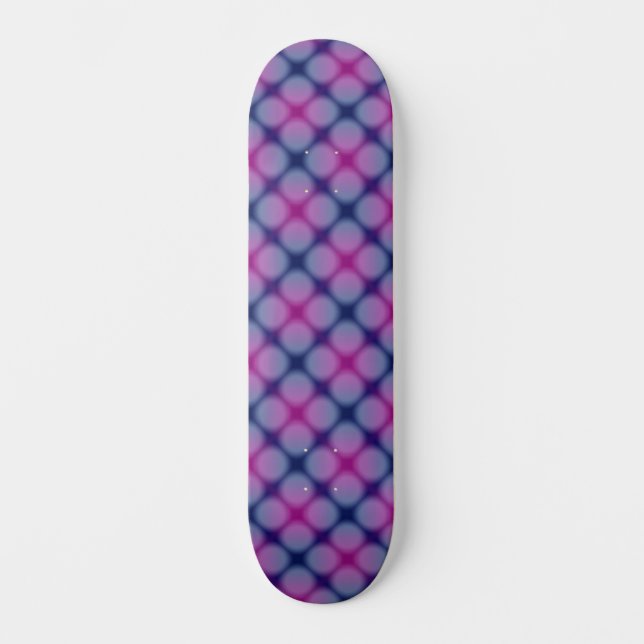 Dunkelblaue und rosa Schachbrettmuster Skateboard (Vorderseite)