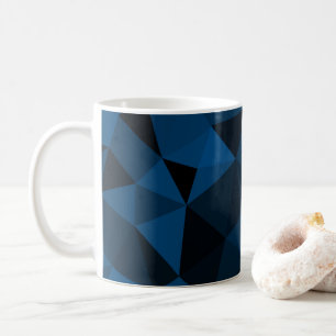 Dunkelblaue und schwarze geometrische Netzstruktur Kaffeetasse