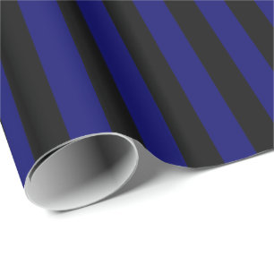 Dunkelblaue und schwarze Streifen Geschenkpapier