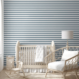 Dunkelblaue und weiße, klassische horizontale Stre Tapete