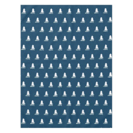 Dunkelblaue und weiße Weihnachtsbaumgestaltung Tischdecke