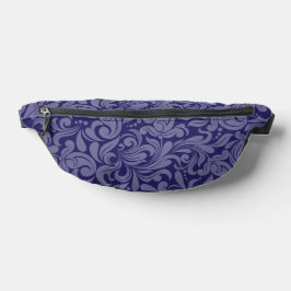DUNKELBLAUE VERZIERTE BLÜH-PATTER BAUCHTASCHE