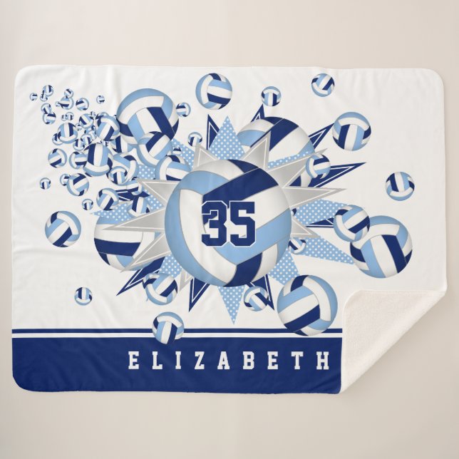 Dunkelblaue Volleyball-Stars nennen Mädchen Sherpadecke (Vorderseite (Horizontal))