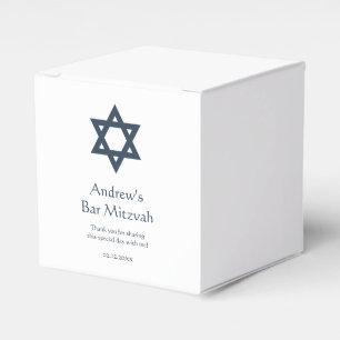 Dunkelblauer Bar Mitzvah Personalisiert Geschenkschachtel