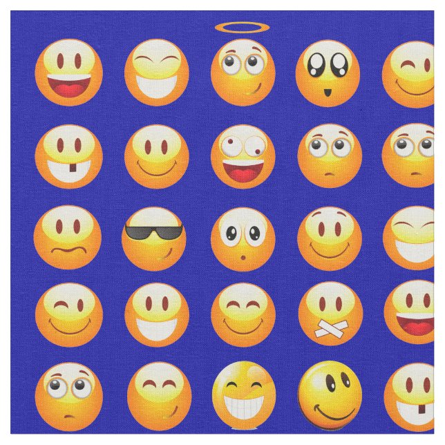 dunkelblauer Emojintstoff Stoff (Nahaufnahme)