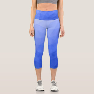 Dunkelblauer Farbverlauf geometrisches Mesh-Muster Capri Leggings